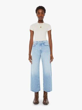 Mother The Half Pipe High Rise Barrel Jeans This is How I Roll Blue Size 28 NWT